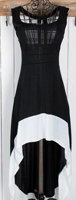 Hi Low Black/White Dress One Size Fits Most Small/Medium